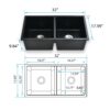 Double Bowl Undermount Quartz Sink